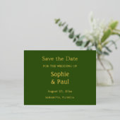 Forest Green Save the Date Folie Uitnodiging Briefkaart (Staand Voorkant)