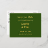 Forest Green Save the Date Folie Uitnodiging Briefkaart (Voorkant / Achterkant)