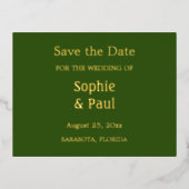 Forest Green Save the Date Folie Uitnodiging Briefkaart (Voorkant)