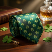 Forest Green Shamrock  Stropdas