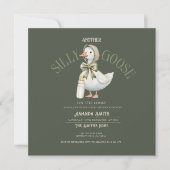 Forest Green Silly Goose neutral  Baby Shower  Kaart (Voorkant)