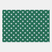 Forest Green Silver Turquoise Blue Stars Inpakpapier Vel (Voorkant 3)