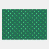 Forest Green Silver Turquoise Blue Stars Inpakpapier Vel (Voorkant 2)