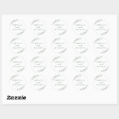 Forest Green Simple Botanical Ronde Sticker (Vel)