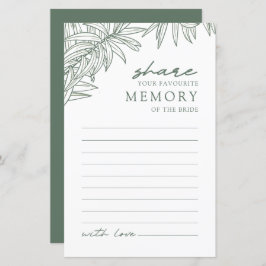 Forest Green Simple Botanical Share A Memory