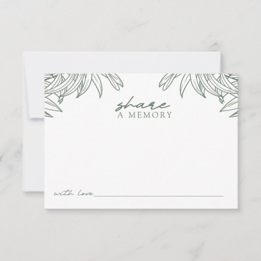 Forest Green Simple Botanical Share A Memory Bedankkaart (Voorkant)