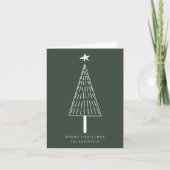 Forest Green Simple Christmas Pine Tree Foto Feestdagen Kaart (Voorkant)