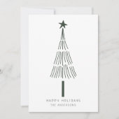 Forest Green Simple Christmas Pine Tree Photo Flat Feestdagenkaart (Voorkant)