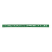 Forest Green Simple Text Merry Christmas Gift Satijnen Lint (Voorkant)
