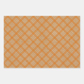 Forest Green Sinaasappel Tartan Faux Rustic Brown Inpakpapier Vel (Voorkant)