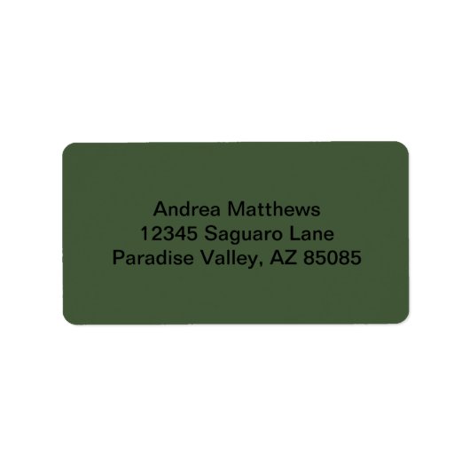 Forest Green Solid Color Etiket (Voorkant)