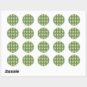 Forest Green Square en diamant geruit patroon Ronde Sticker (Vel)