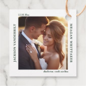 Forest Green Stacked Initialen Monogram bruiloft Bedankjes Labels (Achterkant)