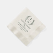 Forest Green Stacked Initialen Monogram bruiloft Servet (Hoek)
