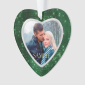 Forest Green Star Lights Fotosjabloon Ornament (voorkant)