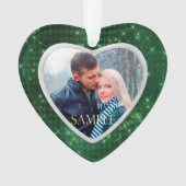 Forest Green Star Lights Fotosjabloon Ornament (voorkant)