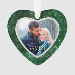 Forest Green Star Lights Fotosjabloon Ornament