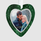 Forest Green Star Lights Fotosjabloon Ornament (voorkant)