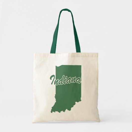 Forest Green State of Indiana Shape Canvas tas (Voorkant)