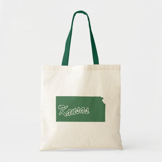 Forest Green State of Kansas Shape Canvas tas (Voorkant)