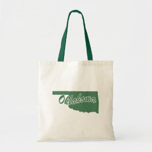 Forest Green State of Oklahoma Shape Canvas tas