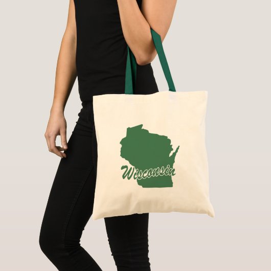 Forest Green State of Wisconsin Shape Canvas tas (Voorkant (product))