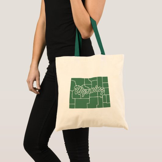 Forest Green State of Wyoming Shape Canvas tas (Voorkant (product))