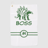 Forest Green Stegosaurus verrijkte dinosaurus Golfhanddoek (Voorkant)