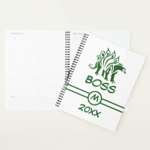 Forest Green Stegosaurus verrijkte dinosaurus Planner