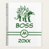 Forest Green Stegosaurus verrijkte dinosaurus Planner (Voorkant)