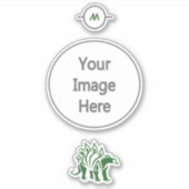Forest Green Stegosaurus verrijkte dinosaurus Sticker (Voorkant)