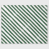 Forest Green Stripes en Gold Glitter Kinder Party Cadeaupapier (Vlak)