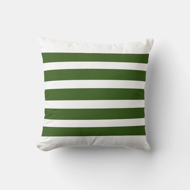 Forest Green Stripes Kussen (Voorkant)