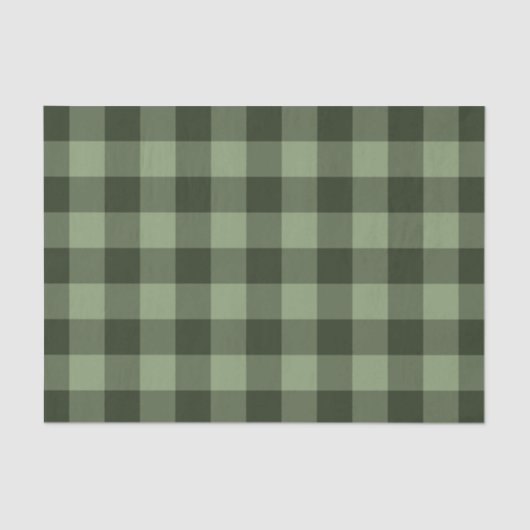 Forest Green Tartan Plaid Pattern Print Tissuepapier (Voorkant)
