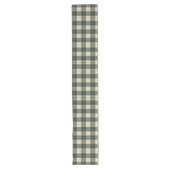 Forest Green Tartan Snowflake Table Runner Lange Tafelloper (Voorkant)