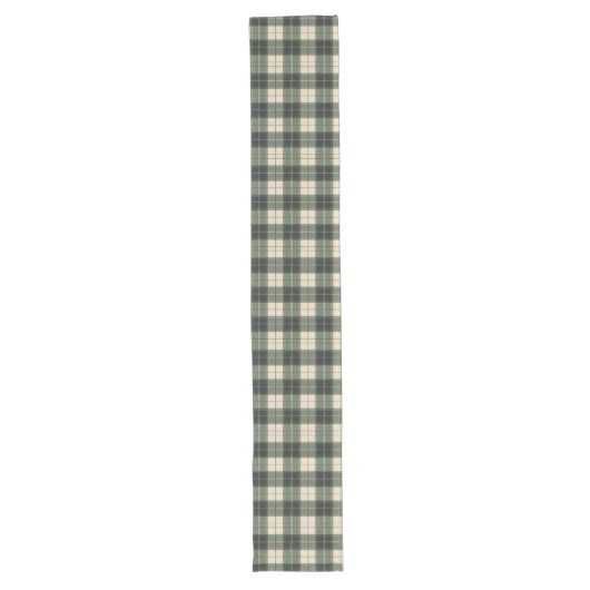 Forest Green Tartan Snowflake Table Runner Lange Tafelloper (Voorkant)