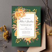 Forest Green Terracotta Rustiek Elegant Huwelijk Kaart