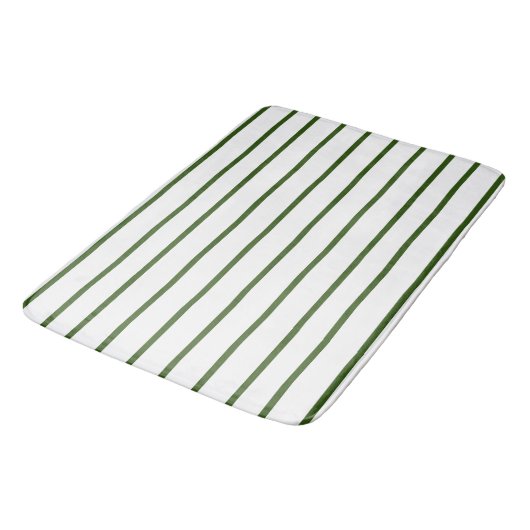 Forest Green thin stripe patroon Badmat (Gekanteld)