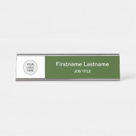 Forest Green Uw Logo Modern Bureaunaam Bord Bureau Naambordje