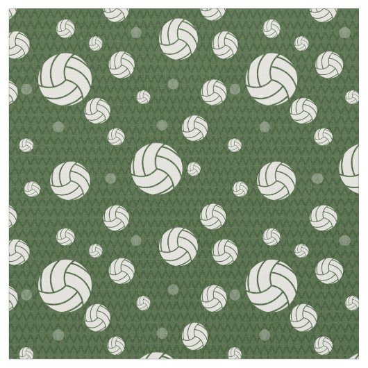 Forest Green Volleyball Chevron Patterned Stof (Close Up)
