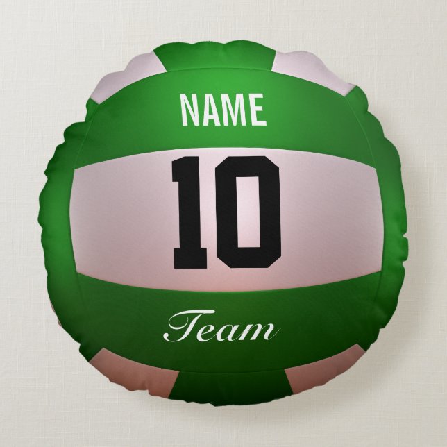 Forest Green Volleyball Rond Kussen (Voorkant)
