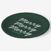 Forest Green Vrolijk Kerstfeest Papieren Bordje (Gekanteld)