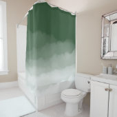 Forest Green Waterverf Ombre (groen/wit) Douchegordijn (In situ)
