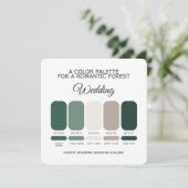 Forest Green Wedding Color Palette Card Kaart (Staand voorkant)
