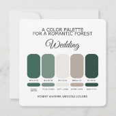 Forest Green Wedding Color Palette Card Kaart (Achterkant)