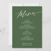 Forest Green Wedding Flat Menu Card Kaart (Voorkant)