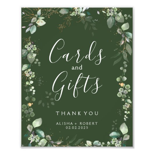 Forest Green Wedding Foto Afdruk (Voorkant)