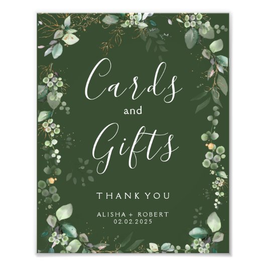 Forest Green Wedding Foto Afdruk (Voorkant)