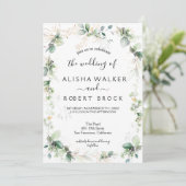 Forest Green Wedding Kaart (Staand voorkant)