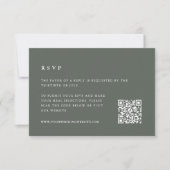 Forest Green Wedding QR Code RSVP Kaartje (Voorkant)